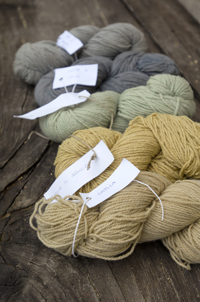 I gomitoli di lana merinos tinti con colori naturali
